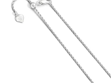 1.2mm Sterling Silver Adjustable Solid D C Rope Chain Necklace Sale