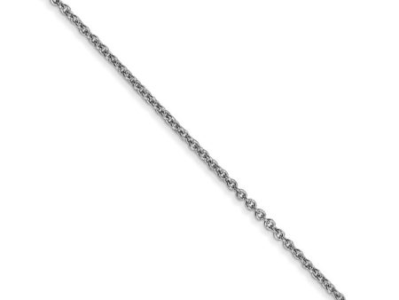 1.2mm, 14k White Gold, Solid Link Cable Chain Necklace Hot on Sale