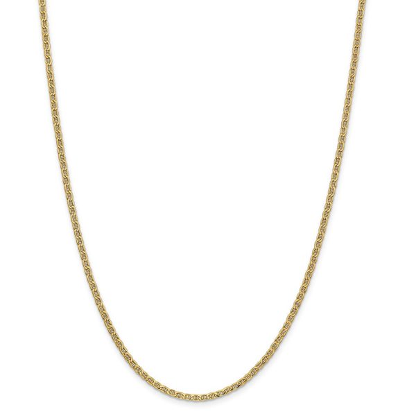 2.4mm 14k Yellow Gold Hollow Anchor Chain Necklace Online now