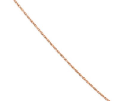 1.15mm 14k Rose Gold Solid Cable Rope Chain Necklace For Discount