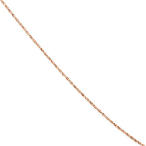 1.15mm 14k Rose Gold Solid Cable Rope Chain Necklace For Discount