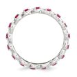 2.5mm Rhodium Plated Sterling Silver Stackable Created Ruby Twist Band Fashion