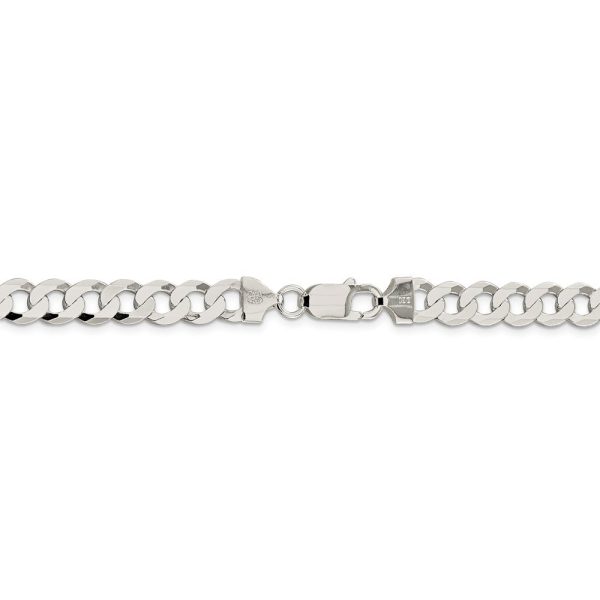 Men s 7.5mm Sterling Silver Solid Flat Curb Chain Necklace Hot on Sale