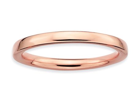 2.25mm Stackable 14K Rose Gold Plated Silver Semi Rounded Band Online