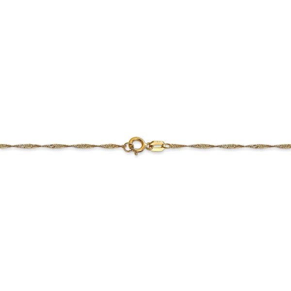 1mm, 14k Yellow Gold, Singapore Chain Necklace For Cheap