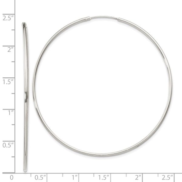 1.3mm, Sterling Silver, Endless Hoop Earrings - 54mm (2 1 8 Inch) Sale