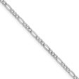 2.5mm 14k White Gold Hollow Figaro Chain Necklace Online Sale