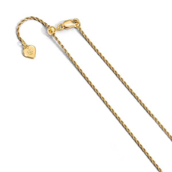 1.2mm Gold-Tone Plated Sterling Silver D C Adj. Rope Chain Necklace Online Hot Sale