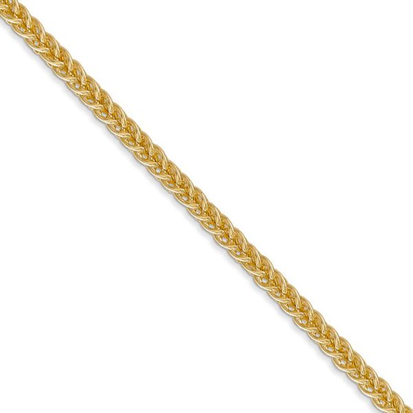 2.6mm, 14k Yellow Gold, Hollow Wheat Chain Necklace For Discount