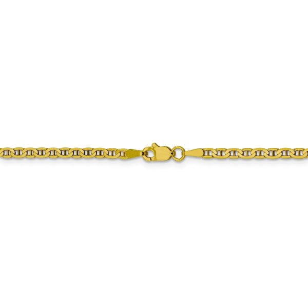 10k Yellow Gold 2.4mm Flat Anchor Chain Anklet Hot on Sale