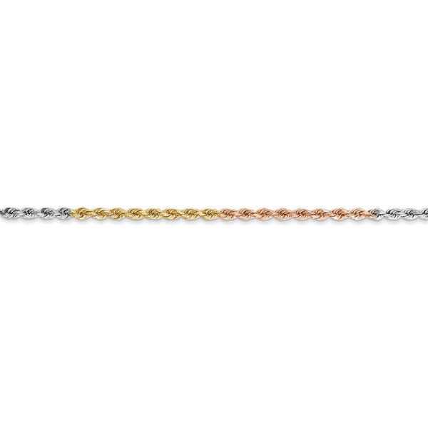 1.8mm 14k Tri-Color Gold D C Solid Rope Chain Anklet or Bracelet Sale