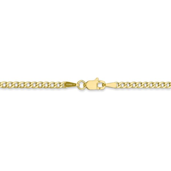 2.5mm, 10k Yellow Gold Hollow Curb Chain Necklace Online Hot Sale