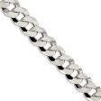 Men s 12.3mm Sterling Silver Solid Beveled Curb Chain Necklace Sale