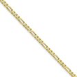 2.2mm, 10k Yellow Gold, Solid Concave Figaro Chain Necklace Online Sale