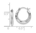 2.5mm Polished Tapered Round Hoop Earrings in 14k White Gold, 14mm Supply