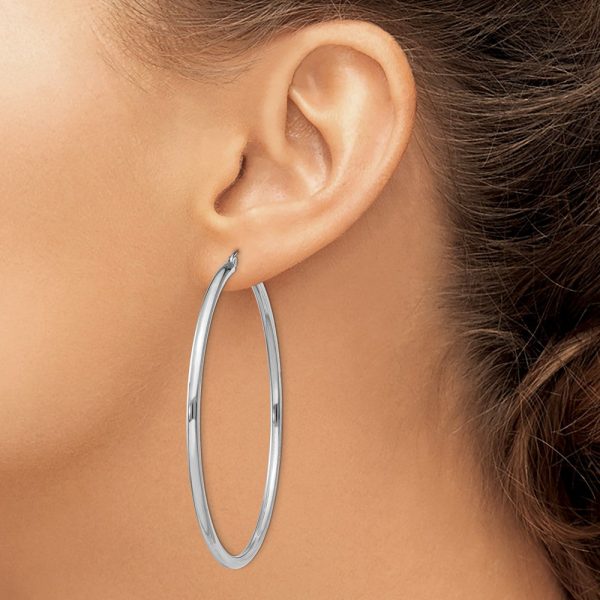 2.5mm Sterling Silver, X-Large Round Hoop Earrings, 60mm (2 3 8 In) Online