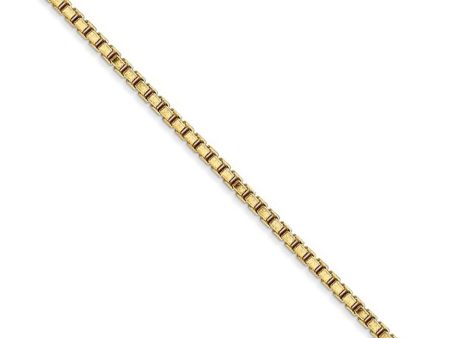 1.9mm, 14k Yellow Gold, Solid Box Chain Necklace Supply