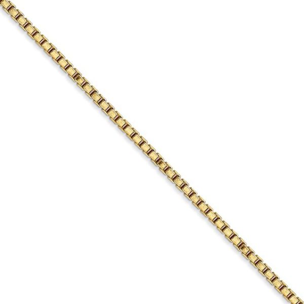 1.9mm, 14k Yellow Gold, Solid Box Chain Necklace Supply