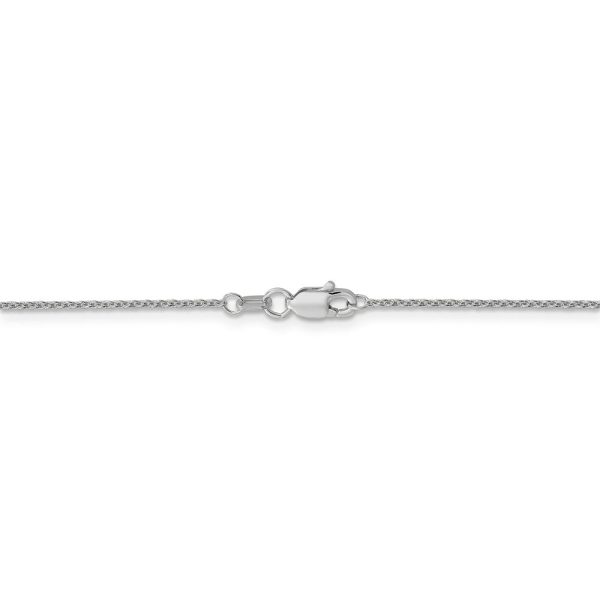 1.1mm 14k White Gold Solid Round Cable Chain Necklace Discount