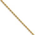 2.25mm, 14k Yellow Gold Diamond Cut Solid Rope Chain Necklace For Cheap