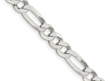 Men s 7mm Sterling Silver Solid Flat Figaro Chain Necklace Supply