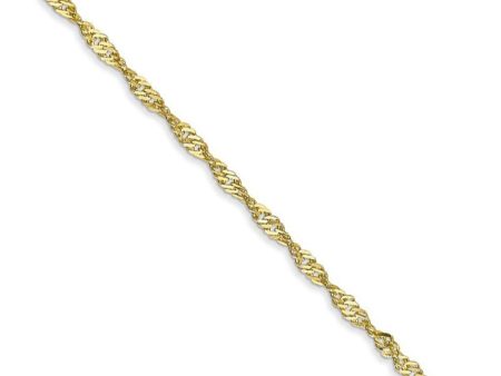 1.7mm, 10k Yellow Gold, Singapore Chain Necklace Discount