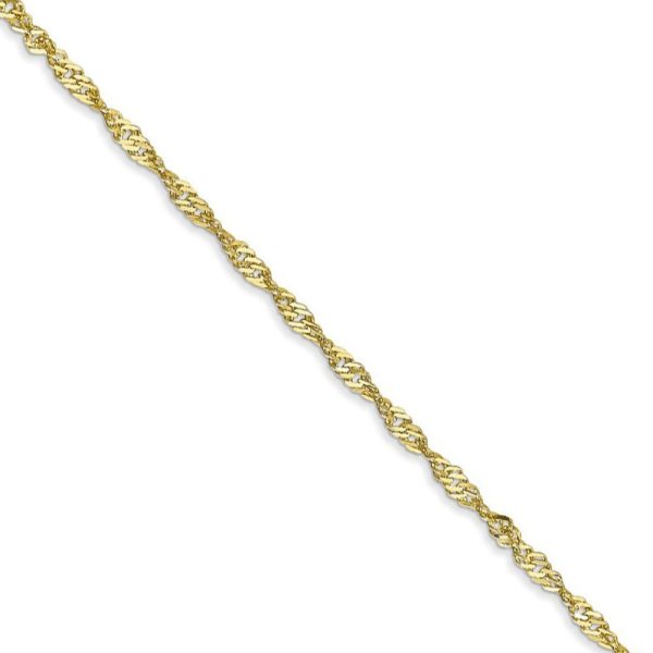 1.7mm, 10k Yellow Gold, Singapore Chain Necklace Discount