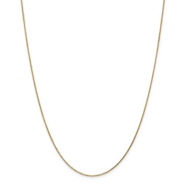 0.95mm, 14k Yellow Gold, Diamond Cut Cable Chain Necklace For Discount