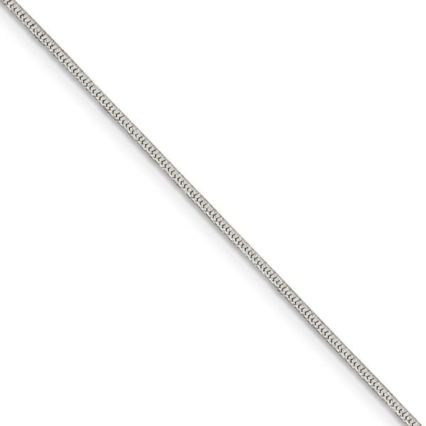 1.25mm Sterling Silver Diamond Cut Round Snake Chain Necklace For Sale