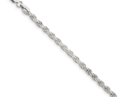 2.75mm Sterling Silver, Diamond Cut Rope Chain Necklace For Discount