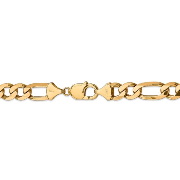 10mm, 14k Yellow Gold, Flat Figaro Chain Necklace Discount