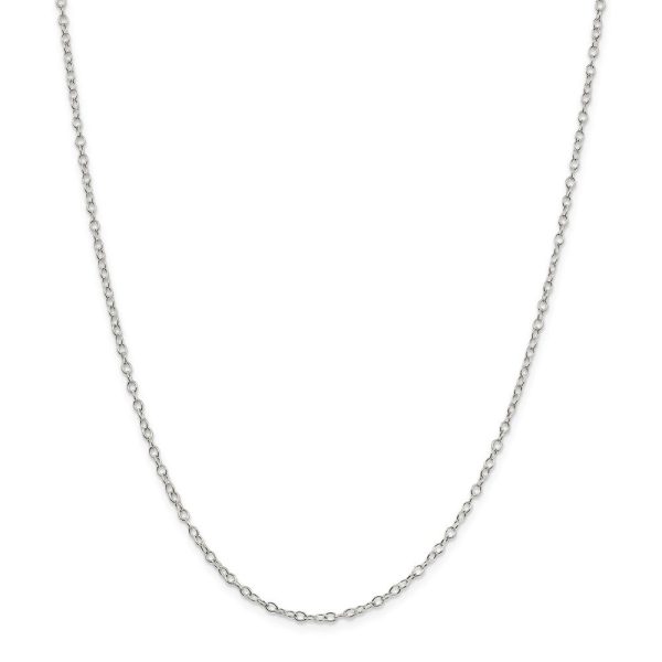 2.25mm, Sterling Silver, Solid Oval Cable Chain Necklace on Sale