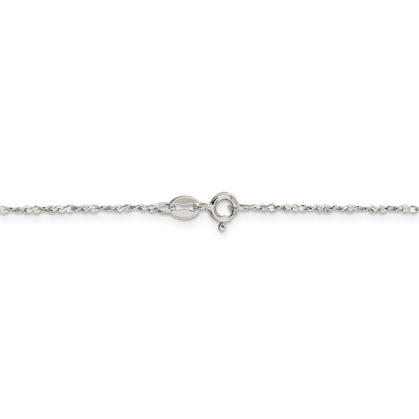 1.4mm Sterling Silver, Twisted Serpentine Chain Necklace For Sale