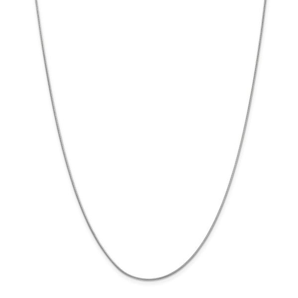 0.9mm 14k White Gold Solid Round Snake Chain Necklace Supply