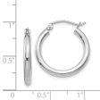 2.5mm x 20mm 14k White Gold Classic Round Hoop Earrings For Cheap