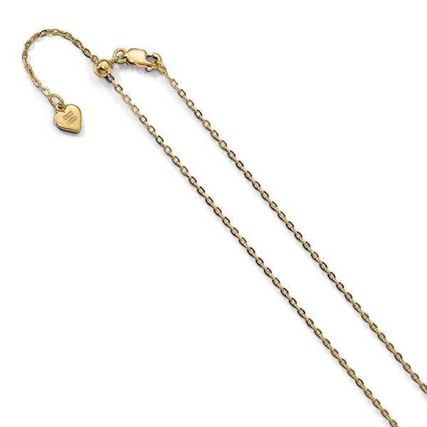 1.4mm Gold-Tone Plated Sterling Silver Adjustable Cable Chain Necklace Fashion