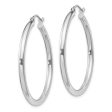 2.5mm, Sterling Silver, Classic Round Hoop Earrings - 35mm (1 3 8 In.) Hot on Sale