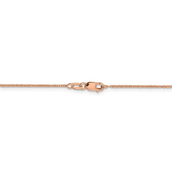 1.1mm 14K Rose Gold Solid Flat Cable Chain Necklace Hot on Sale