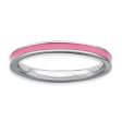 2.25mm Sterling Silver Stackable Pink Enameled Band Online Hot Sale