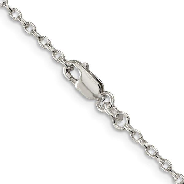 2.25mm, Sterling Silver, Solid Oval Cable Chain Necklace on Sale