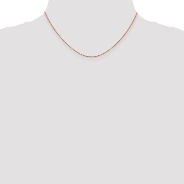 1.1mm 14K Rose Gold Solid Flat Cable Chain Necklace Hot on Sale