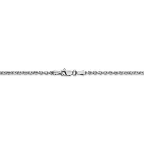 2.2mm, 14k White Gold, Solid Cable Chain Necklace Fashion