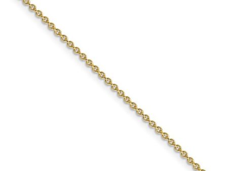 1.4mm 14k Yellow Gold Solid Classic Cable Chain Necklace on Sale