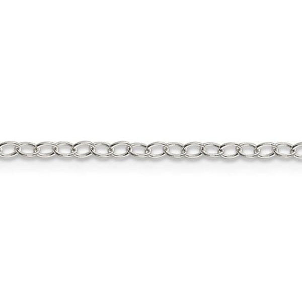 2.25mm, Sterling Silver, Solid Oval Cable Chain Necklace on Sale