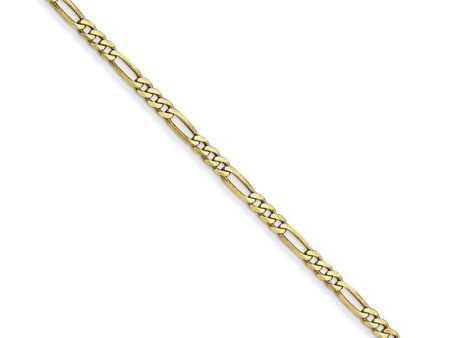 1.75mm, 10k Yellow Gold, Solid Concave Figaro Chain Necklace on Sale