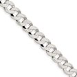 Men s 7.5mm Sterling Silver Solid Flat Curb Chain Necklace Hot on Sale