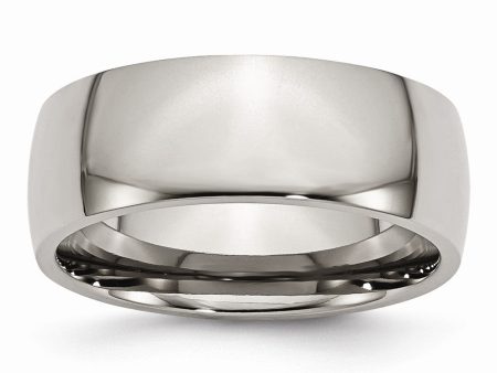 Titanium 8mm Polished Domed Comfort Fit Band For Sale