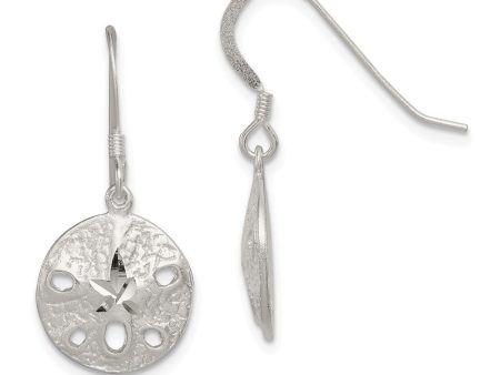 12mm Diamond Cut Sand Dollar Dangle Earrings in Sterling Silver For Cheap