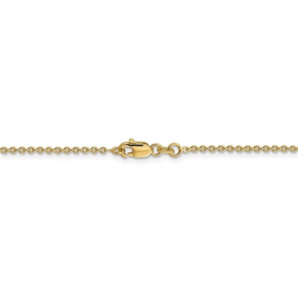 1.4mm 14k Yellow Gold Solid Classic Cable Chain Necklace on Sale