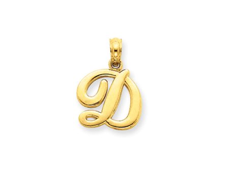 14k Yellow Gold, Mimi Collection, Small Script Initial D Pendant Sale